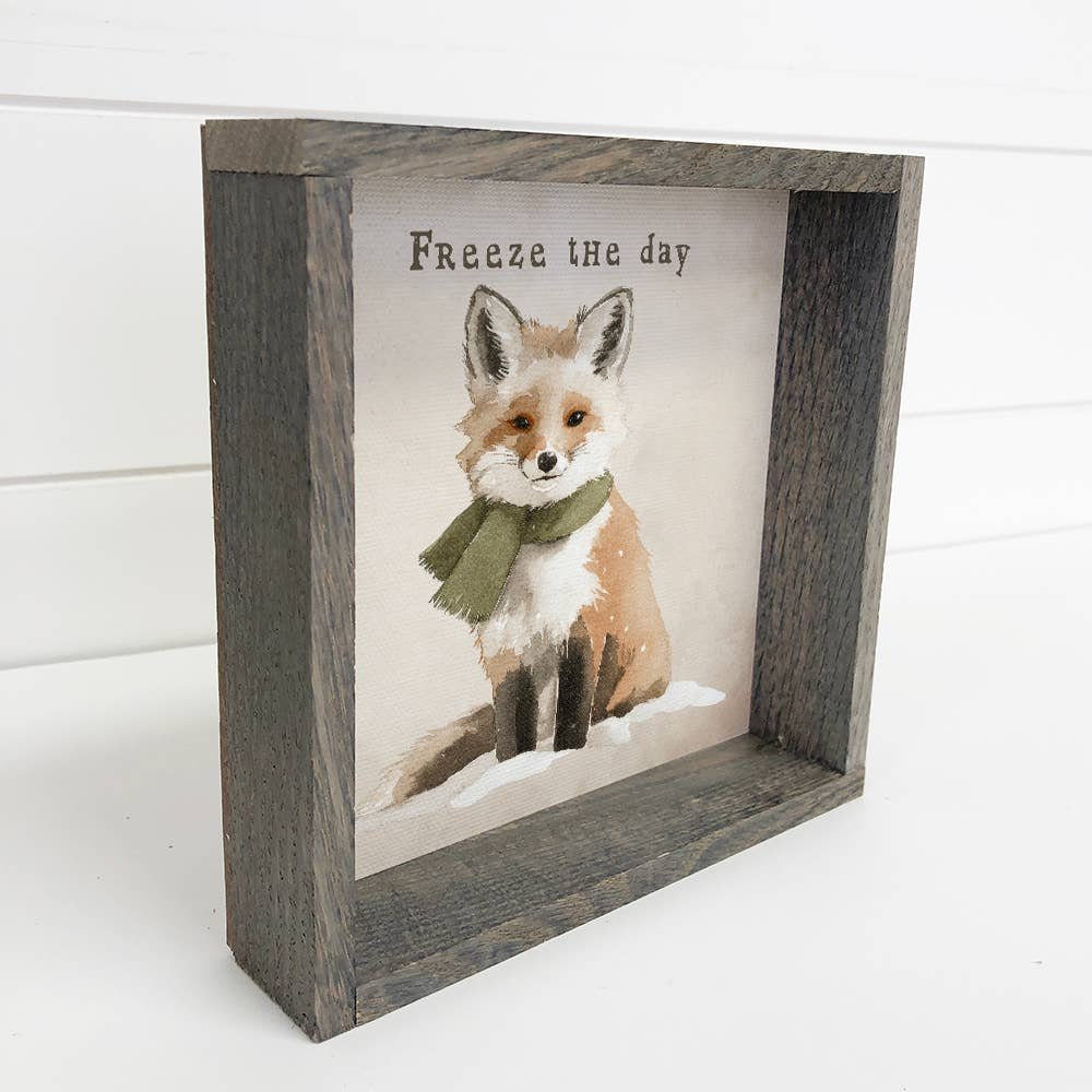Freeze the Day Fox - Wood Framed