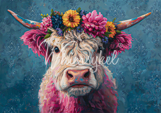 Whimsykel Designs 18 lb Decoupage Tissue Paper 21x29" Magenta Moo