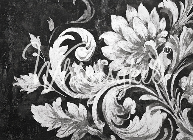 Whimsykel Designs 18 lb Decoupage Tissue Paper 14x20" Noir Brocade Reverse