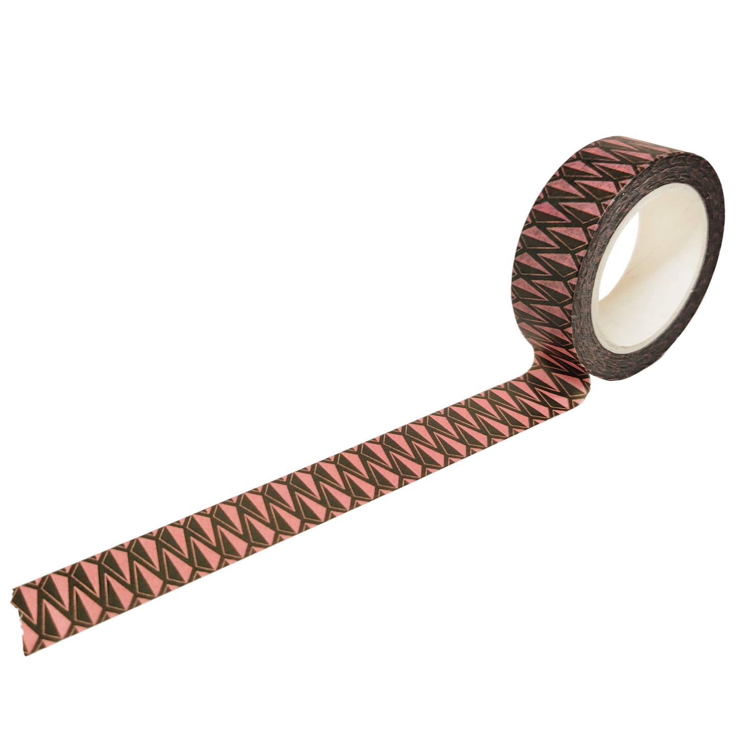 Pink Pyramids on Dark Green Geometric Washi Tape, 10m