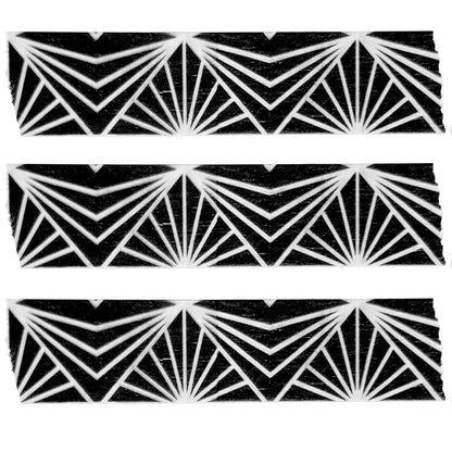 Black with White Rays Washi Tape, 10m