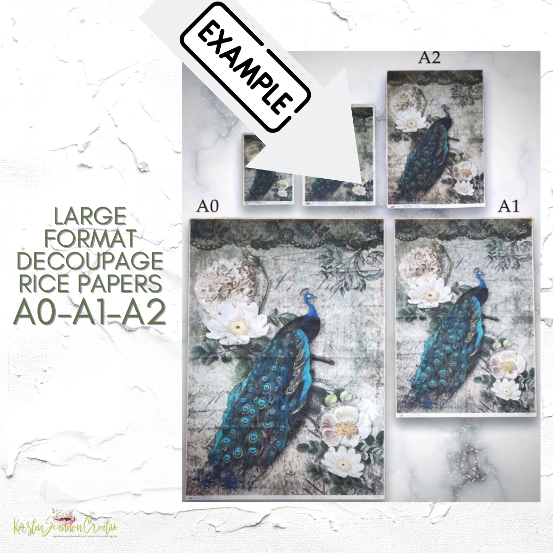 Decoupage Queen Rice Paper Teresa Rene Art The Four Birds A4