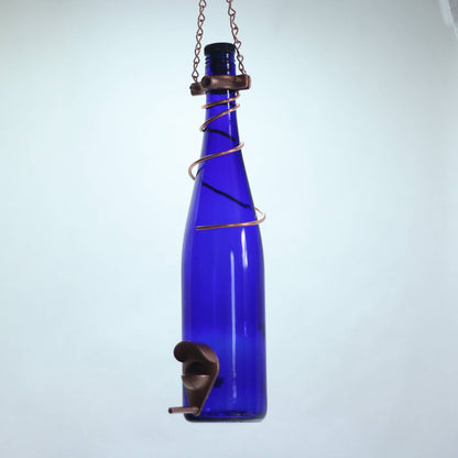 Bird Feeder Handmade from Glass Wine bottle
