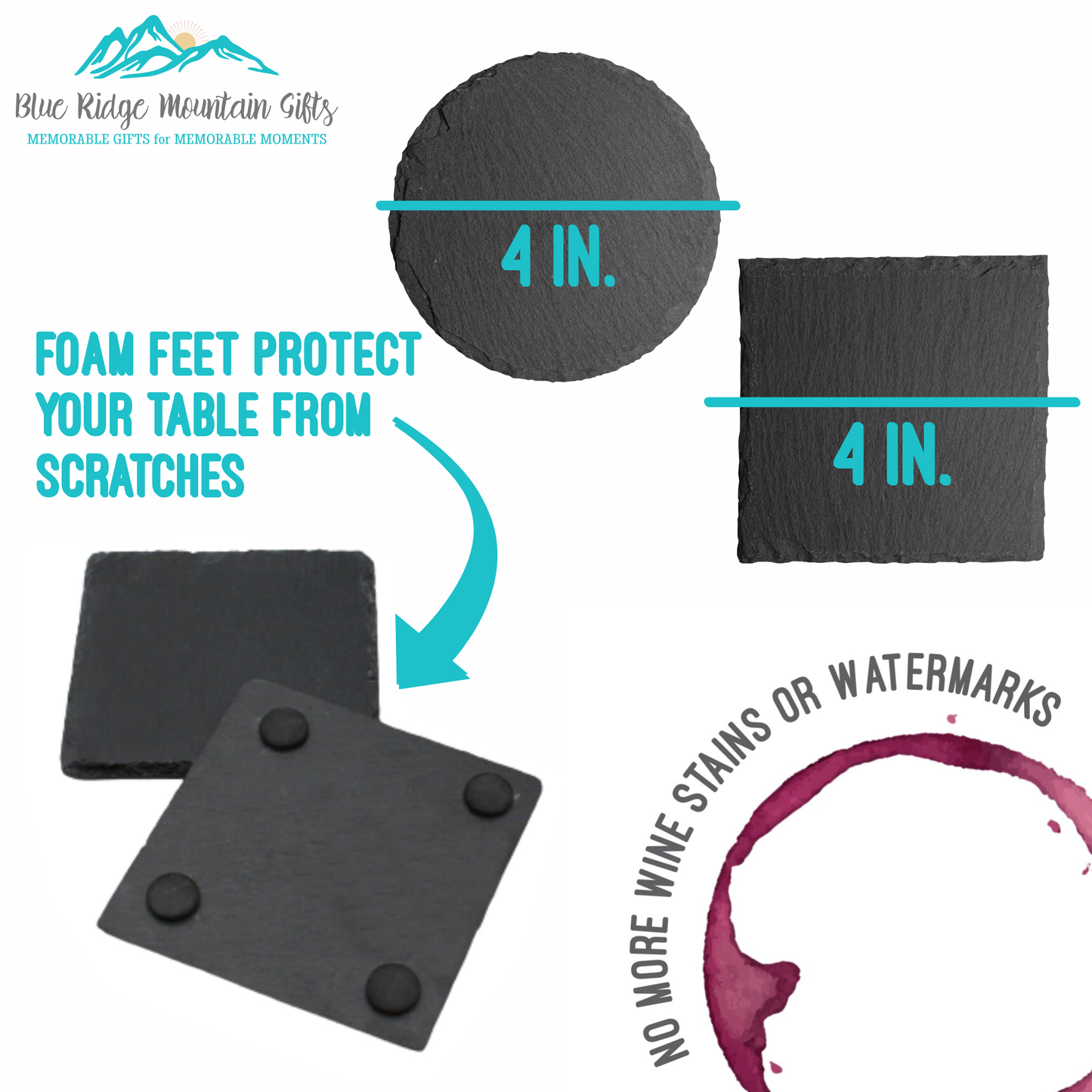 Virginia Icons - UV Printed Slate Coasters