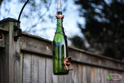 Bird Feeder Handmade from Glass Wine bottle