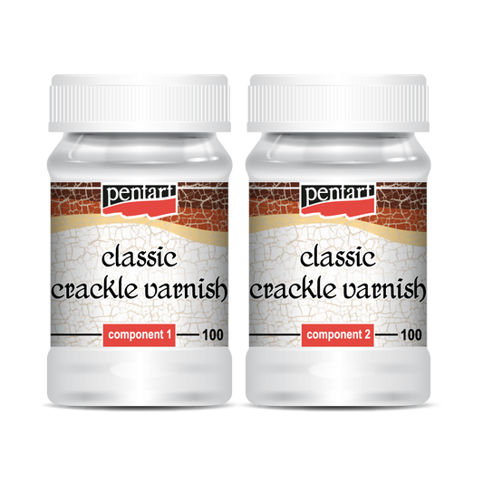 Pentart Crackle Varnish, Classic, 2 Components, 100 ml Set