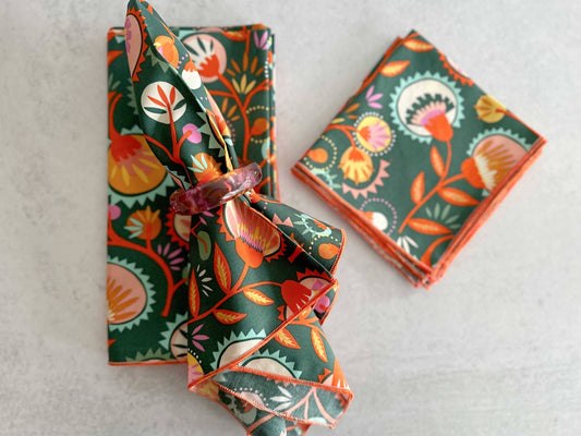 Desert Bloom Cloth Napkins, Set of Four, 18" Everyday