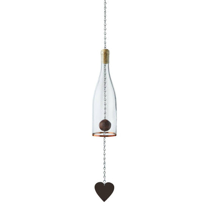 Wind Chimes Made From Glass Wine Bottles with Copper Trim