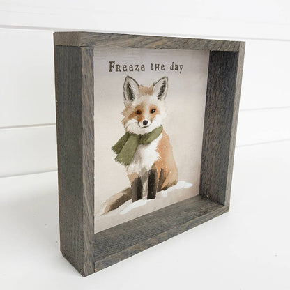 Freeze the Day Fox - Wood Framed