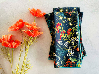 Pretty Peacock Cloth Napkins, Set of Four, 18" Everyday