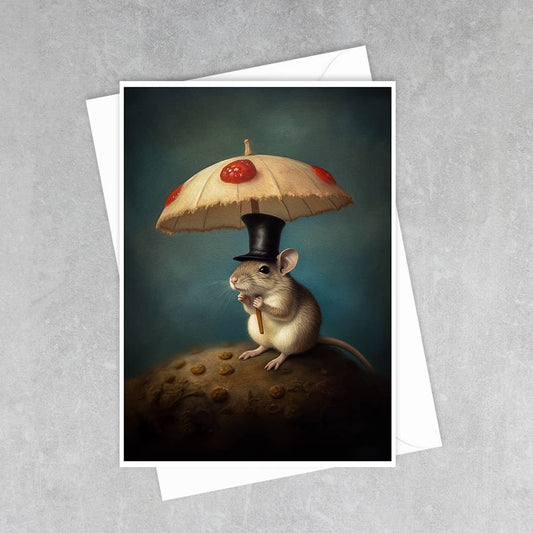 Gentleman Mouse with Mushroom Umbrella