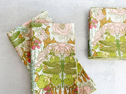 Dragonfly Cloth Napkins, Set of Four, 18" Everyday