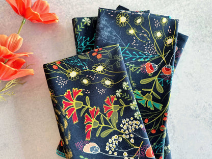 Pretty Peacock Cloth Napkins, Set of Four, 18" Everyday