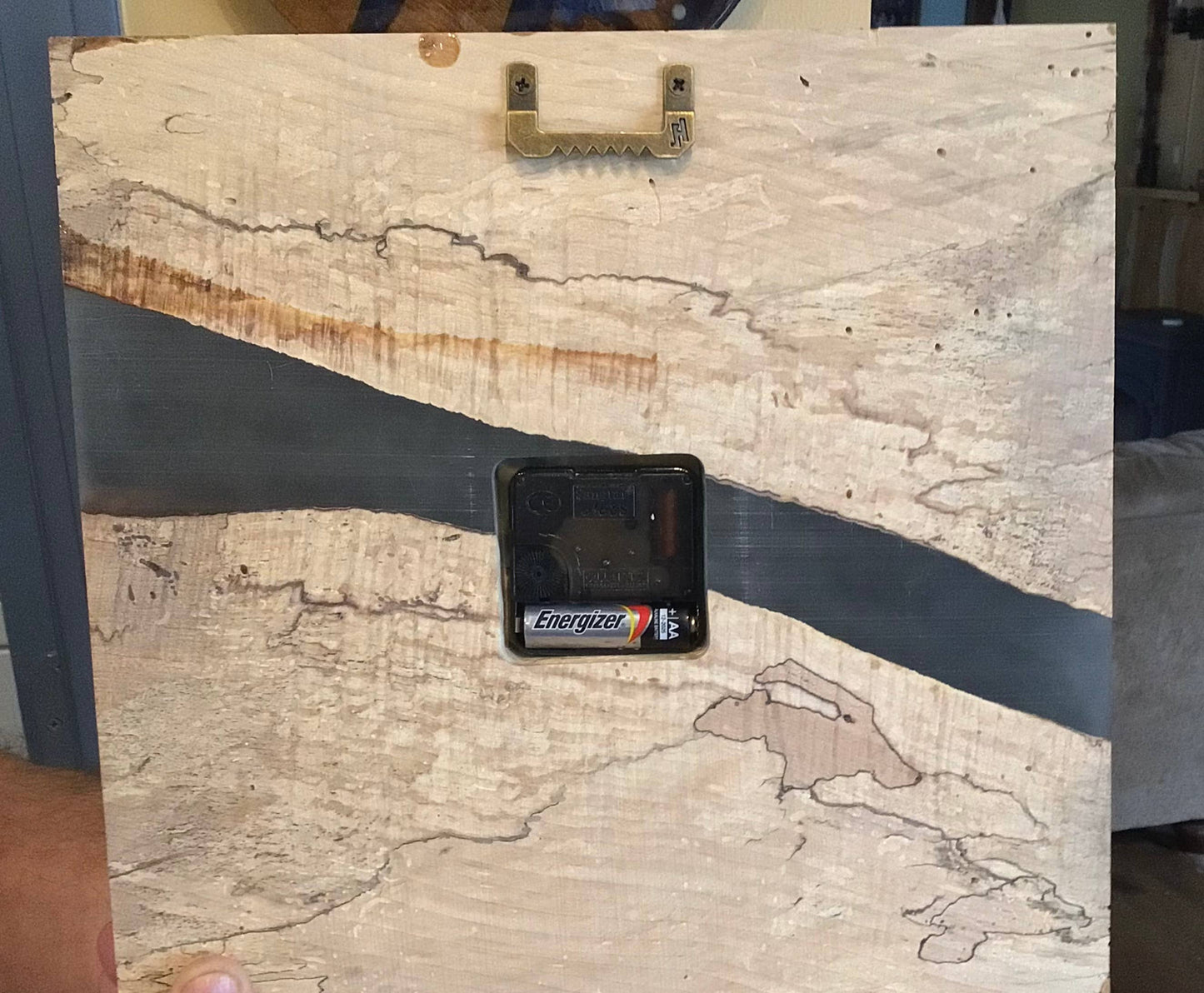 Resin River Clock Spalted Maple #A