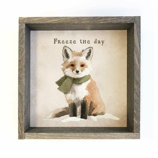 Freeze the Day Fox - Wood Framed