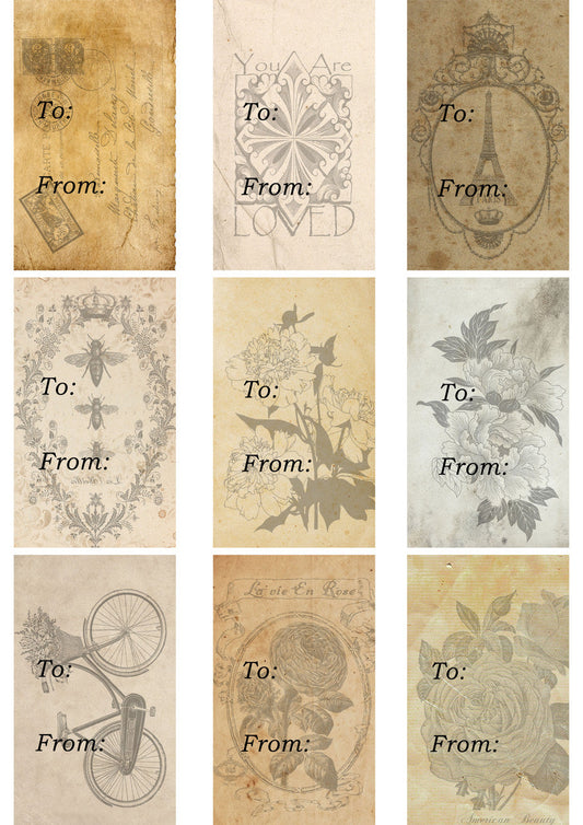 Decoupage Queen A4 Rice Paper Tags