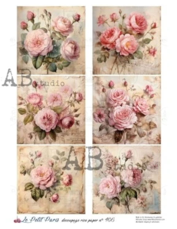 AB Studios A4 Rice Paper for Decoupage 0406