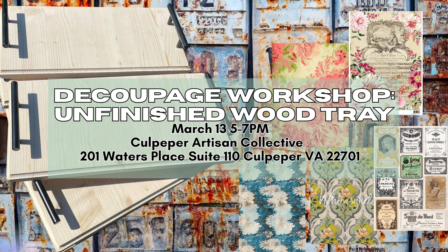 Decoupage Serving Board Workshop