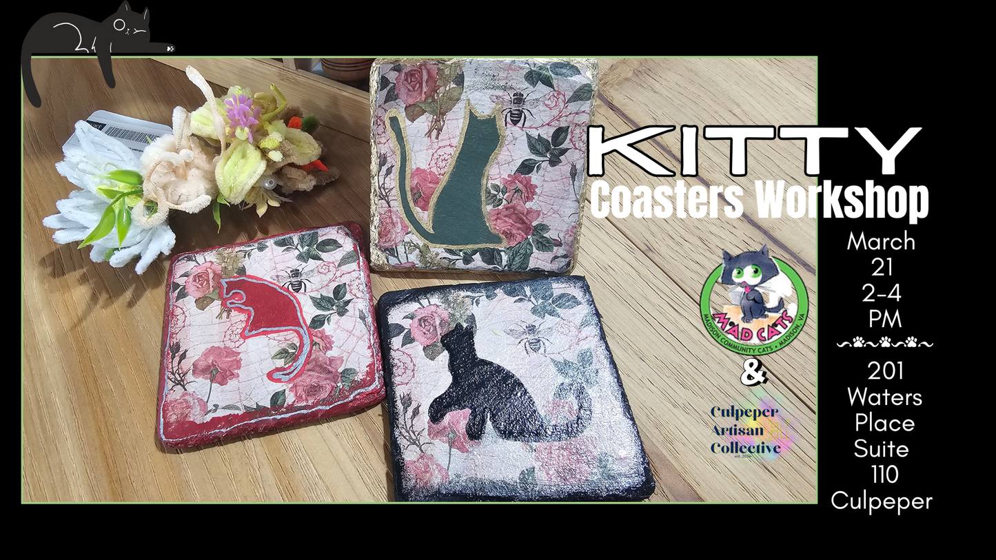 Kitty Coasters Workshop to Benefit MadCats