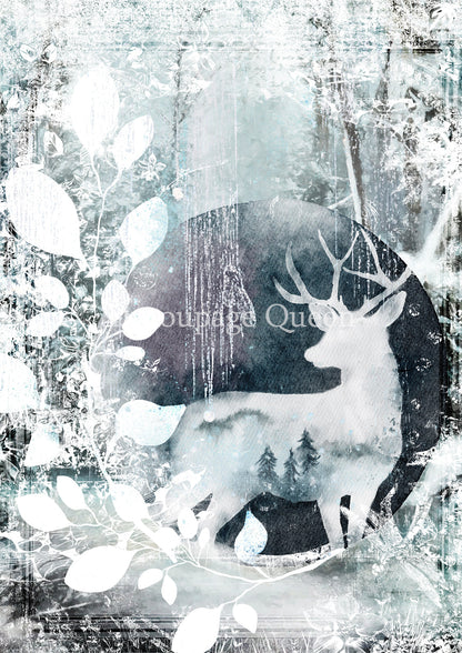 Decoupage Queen A4 Rice Paper Winter Stag