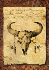 Decoupage Queen A4 Rice Paper Grunge Bull Skull