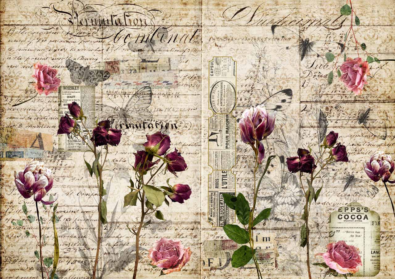 Decoupage Queen A3-A4 Rice Paper Pressed Flowers