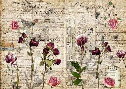 Decoupage Queen A3-A4 Rice Paper Pressed Flowers