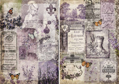 Decoupage Queen Rice Paper Lavender Sisters Rice Paper A4