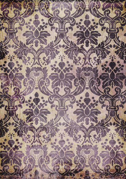 Decoupage Queen A4 Rice Paper Lavender Damask Rice Paper
