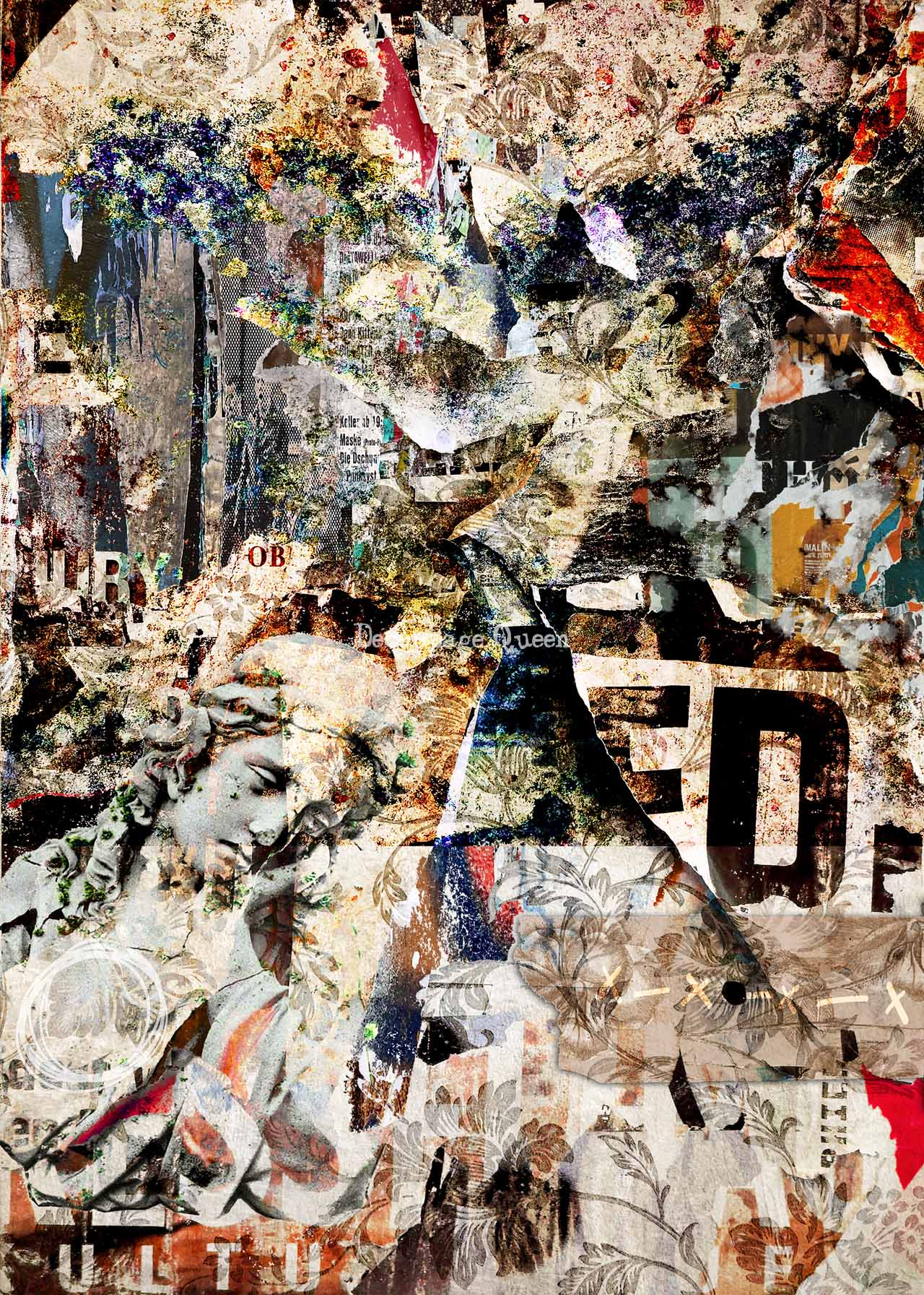 Decoupage Queen Rice Paper Tattered and Torn by Andy Skinner A4