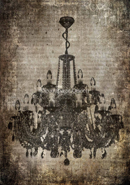 Decoupage Queen A1-A2-A4 Rice Paper Crystal Chandelier