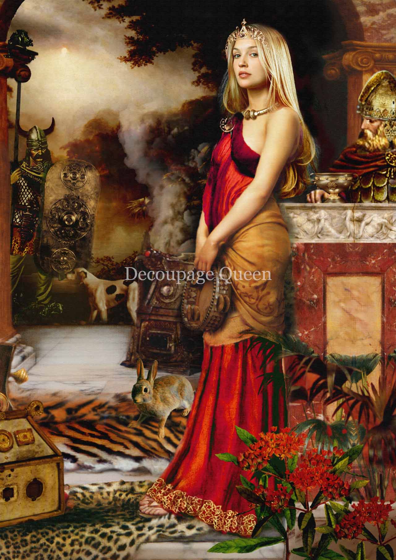Decoupage Queen A4 Rice Paper Howard D. Johnson Celtic Warrior Queen Boudica