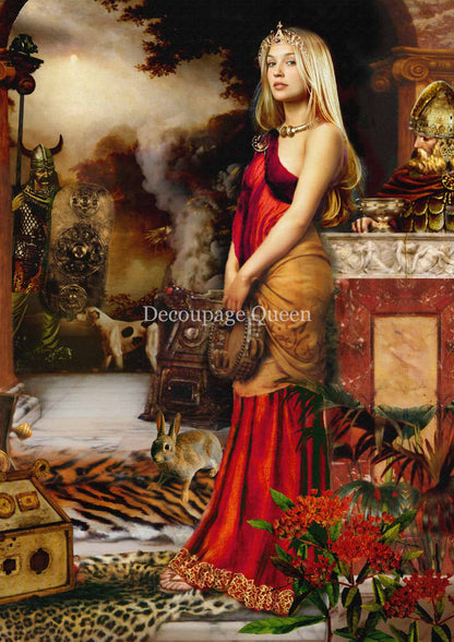 Decoupage Queen A4 Rice Paper Howard D. Johnson Celtic Warrior Queen Boudica