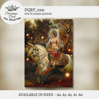 Decoupage Queen A4 Rice Paper Howard D. Johnson Ye Fairie Queen