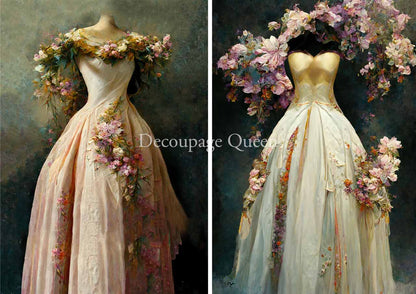 Decoupage Queen A4 Rice Paper Spring Gowns