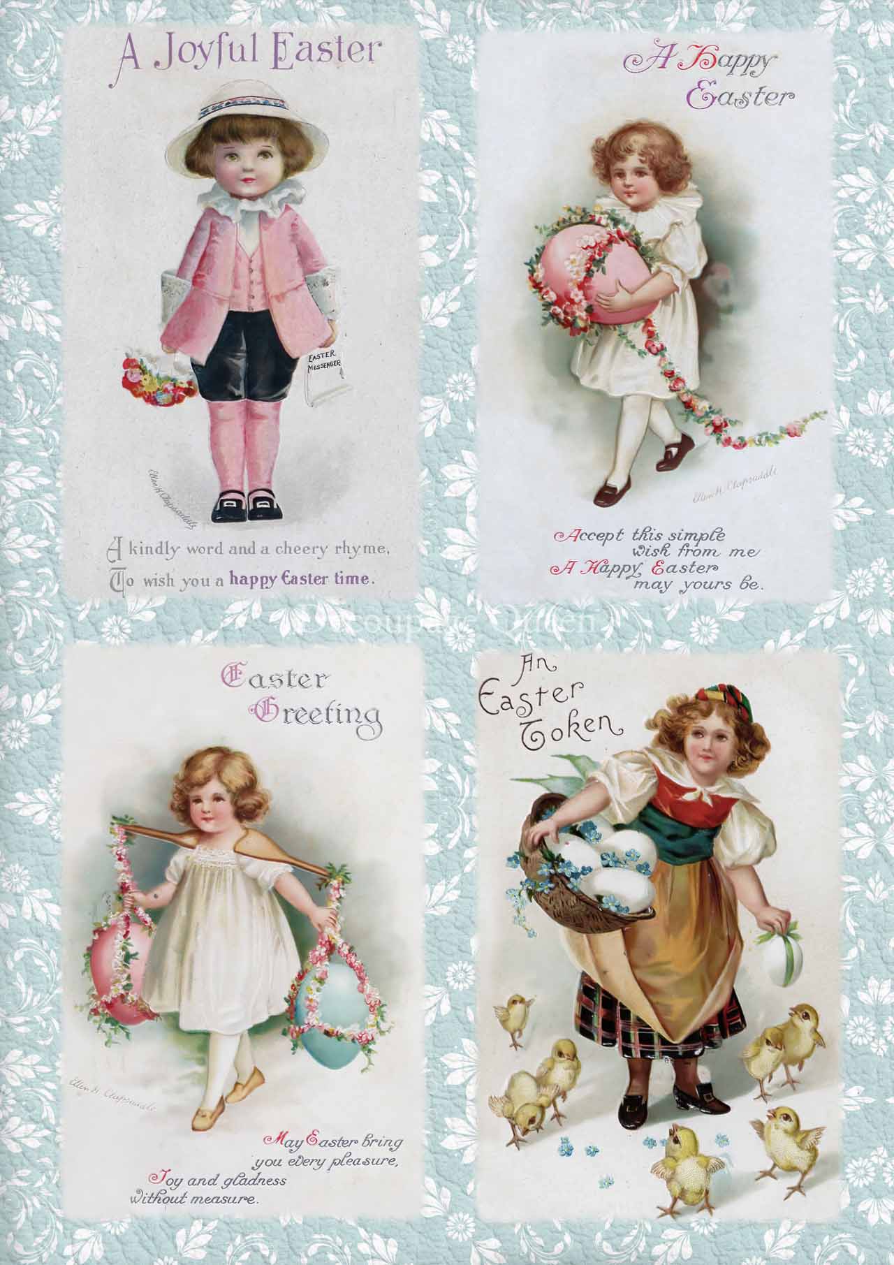 Decoupage Queen A4 Rice Paper Easter Kids