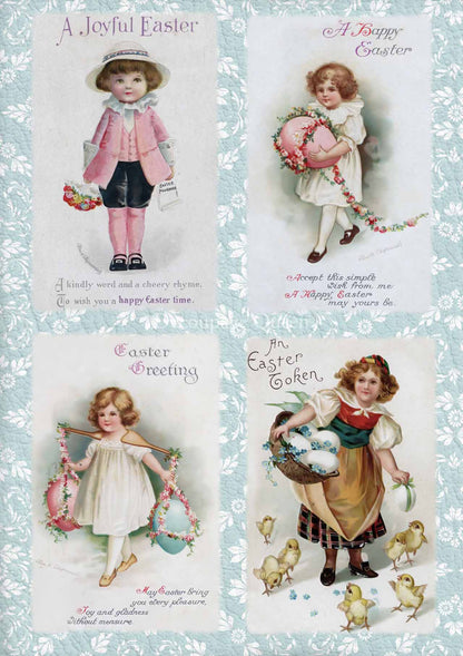 Decoupage Queen A4 Rice Paper Easter Kids