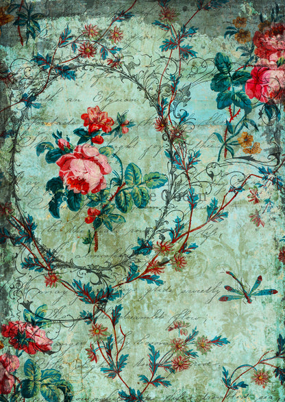 Decoupage Queen A1-A3-A4 Rice Paper Sweet and Sassy Vintage Floral