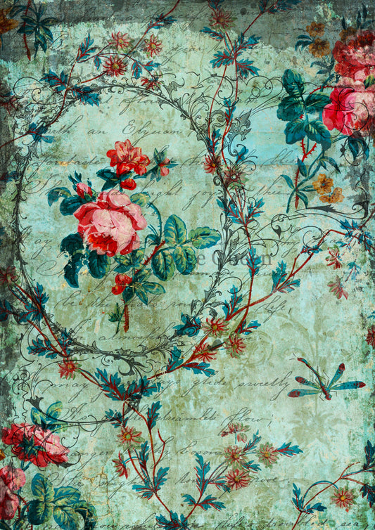 Decoupage Queen A1-A3-A4 Rice Paper Sweet and Sassy Vintage Floral