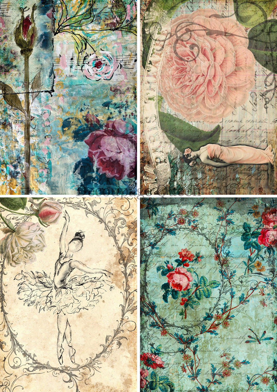 Decoupage Queen A4 Rice Sweet and Sassy 4 Pack
