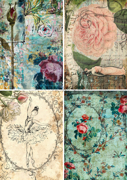 Decoupage Queen A4 Rice Sweet and Sassy 4 Pack