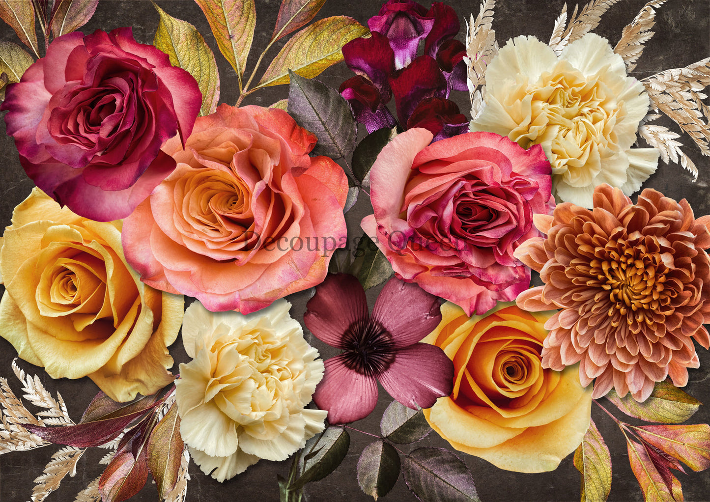 Decoupage Queen A4 Rice Paper Fruit Punch Florals
