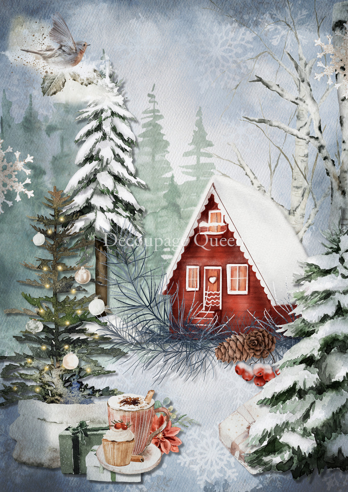 Decoupage Queen A3 & A4 Rice Paper Cozy Cottage