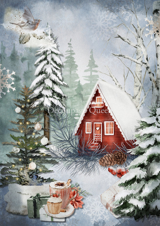 Decoupage Queen A3 & A4 Rice Paper Cozy Cottage