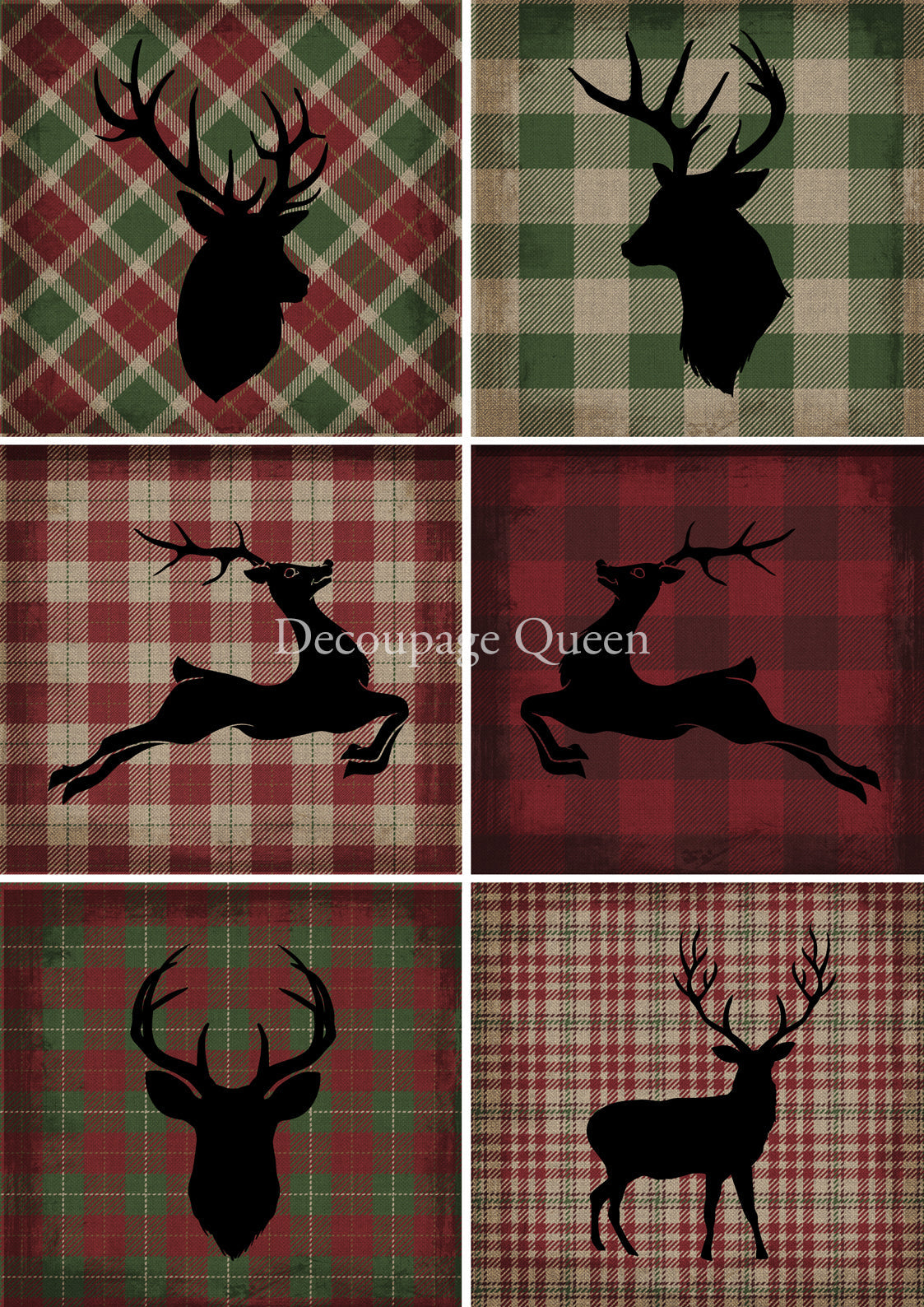 Decoupage Queen A4 Rice Paper Christmas Plaid