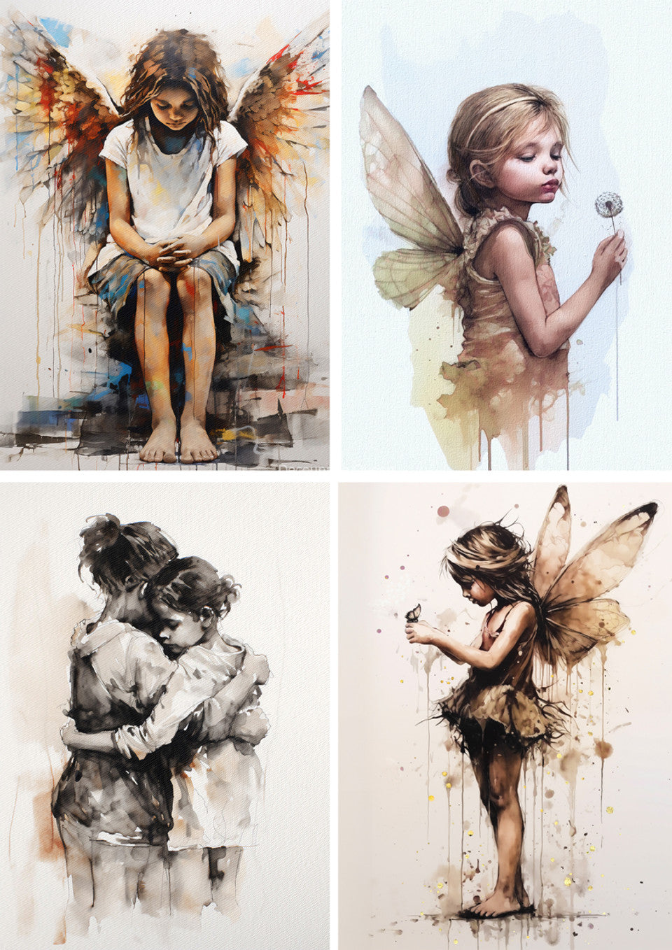 Decoupage Queen A4 Rice Paper Angel 4-Pack by Andy Skinner