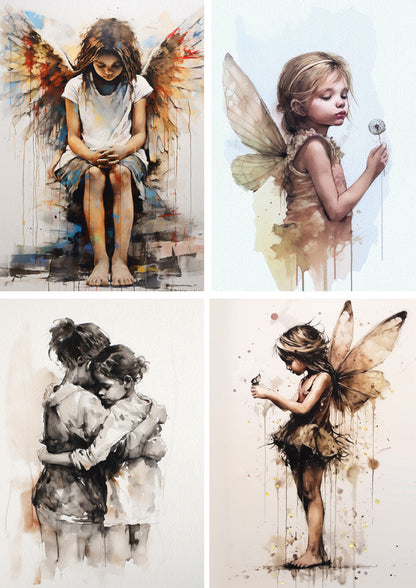 Decoupage Queen A4 Rice Paper Angel 4-Pack by Andy Skinner