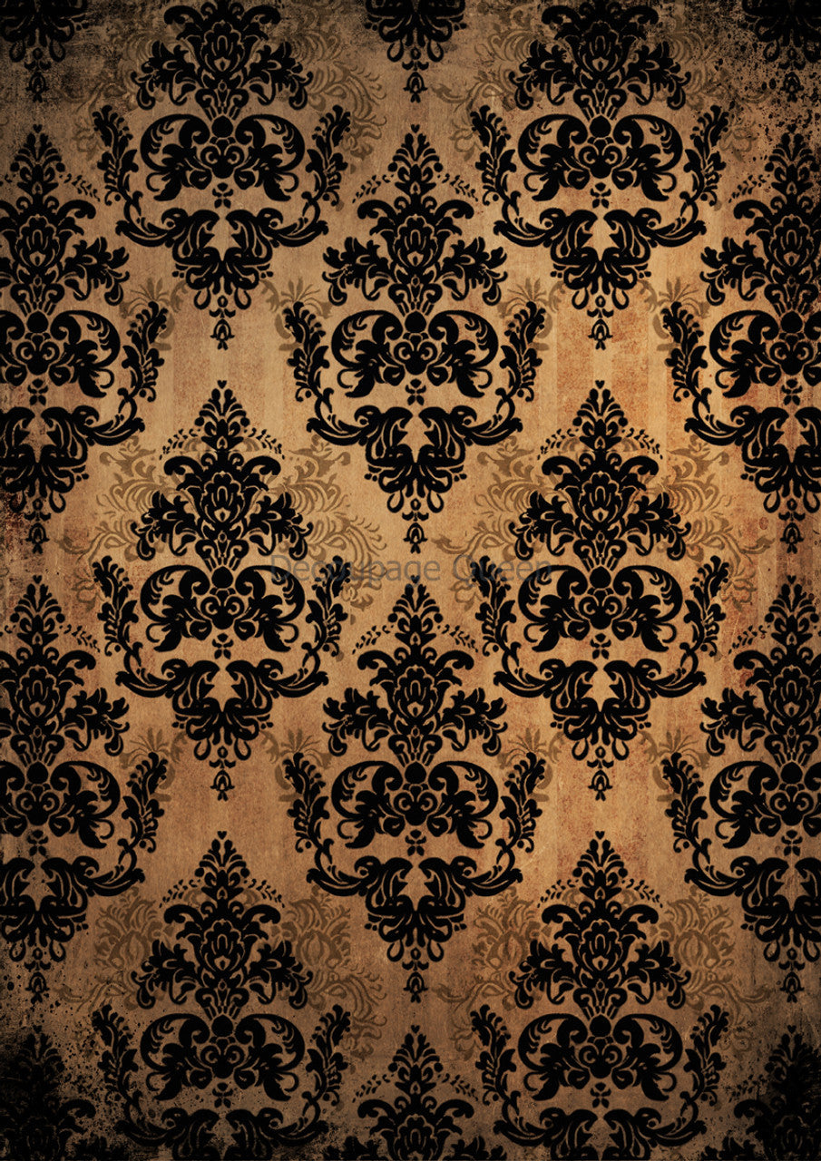 Decoupage Queen A4 Rice Paper Gothic Damask