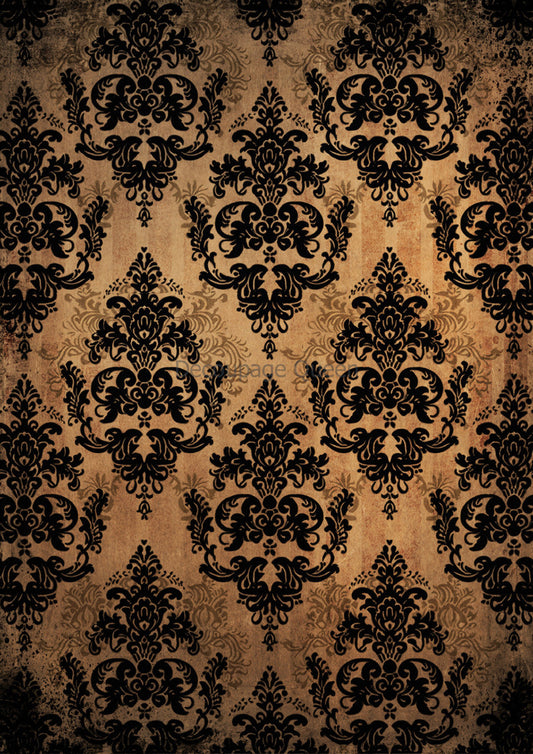 Decoupage Queen A4 Rice Paper Gothic Damask