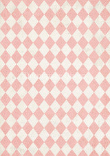Decoupage Queen A4 Rice Paper Pink and Ivory Harlequin